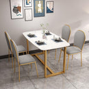 Nordic iron marble table modern simple small family dining table and chair combination light luxury