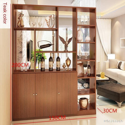 Solid Wood Storage Cabinet Hall Entrance Door Screen bookshelf Partition Space Saver Display Rack