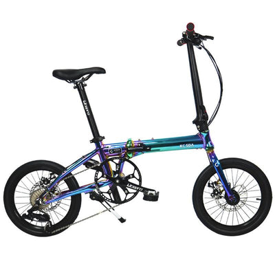 KOSDA KB1608-DZ Foldable Bicycle 16-inch 8-speed Variable Speed Bicycle Electroplated Aluminum Alloy