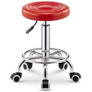 Leather Bar Stool Swivel Chair High Back Lifting Bar Chair Beauty Barber Shop Chair Round Stool With