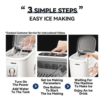 Ice Maker Hicon 15kg Make Ice Fast Household Intelligent Mini Full-automatic Round Ice Maker Machine