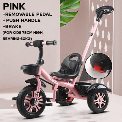 BabyDairy Tricycle 1-5 Years Old Multifunction Children Tricycle Baby Bicycle With Anti-slip Wheels