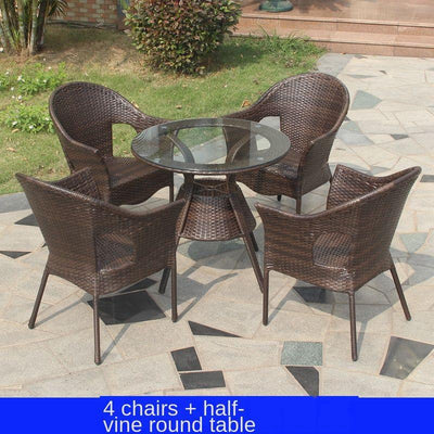 Furniture Outdoor Tables And Set Chairs Three Leisure Pieces Garden Rattan Balcony Table Chair