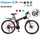 PIGEON Foldable Bicycle Folding Mountain Bike 24/26 Inch Variable Speed Double Shock-absorbing