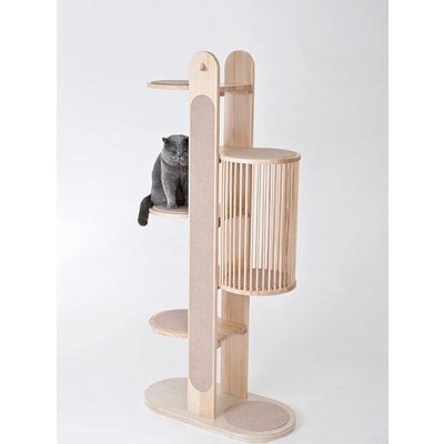 RUNPET Cat Condo Tree Climbing Solid Rack Wood Nest Integrated Limolimo Popsicle Large Japanese Net