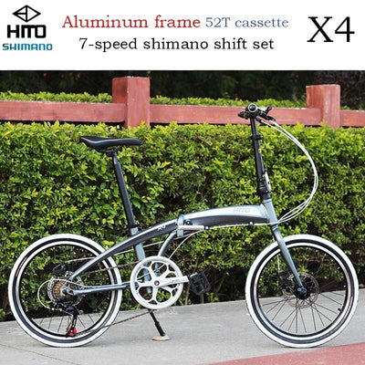 Hito X6 Foldable Bicycle Shimano 7-speed 20/22 inch Folding Bicycle Aluminum Frame Ultra Light 52T