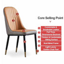 APOLLO Nordic Flannel Dining Chair Home Backrest Chair Living Room Leisure Chair Non-slip Soft Chair