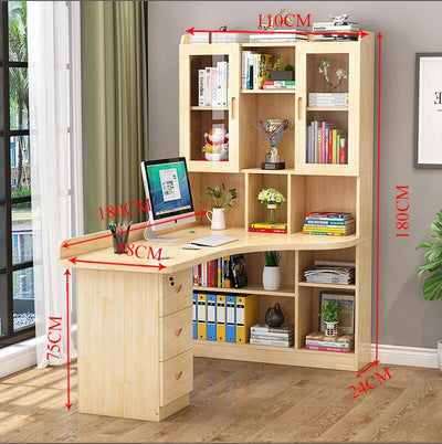 IN STOCK Solid Wood Bookshelf Combination Corner Children's Learning Home Student Computer Desktop