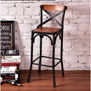 American Village Wrought Iron High Stool Bar Chair with Backrest