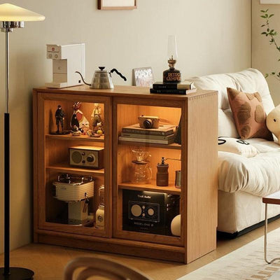 Koala Nordic Solid Wood Bookcase Combination, Floor Standing Living Room, Storage Cabinet, Simple