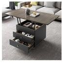 【No Installation】Small Home Lift Coffee Table Dual Purpose Nordic Style Living Room Home Retractable