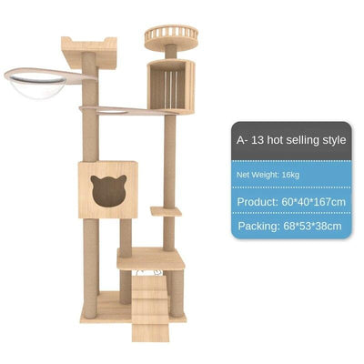 Large Solid Wood Cute Climbing Tower Rack Tree House Integrated Villa Cat Platform Toy