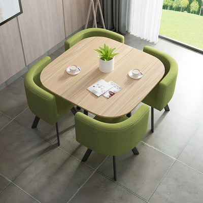 SENBIJU Nordic Dining Table Simple Combination Set With 4 Dining Chairs Family Sales Office