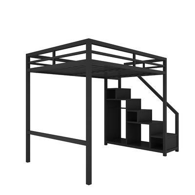 Iron Loft Bed Multifunctional Bedroom Space Saving Iron Frame Bed