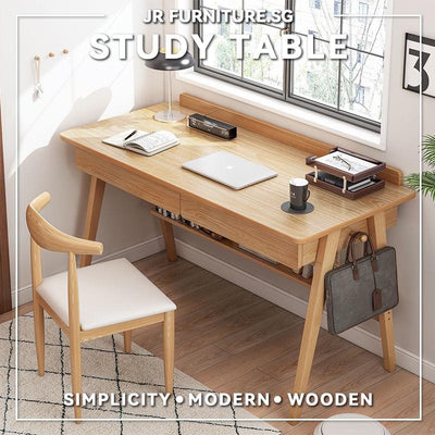 JR Solid Wood Study Table With Drawer Home Computer Table Simple Writing Study Desk