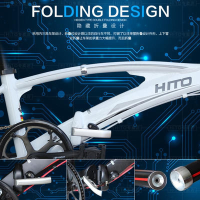 Hito X6 Foldable Bicycle 20/22-inch Double Tube Folding Bicycle Ultra-light Magnesium Alloy Portable