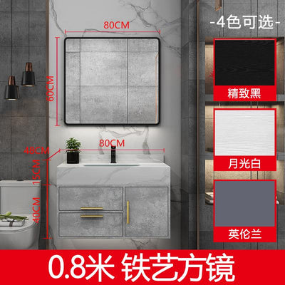 Bathroom Marble Bathroom Cabinet Combination Set Wash Basin Light Luxury Intelligent Bathroom Simple