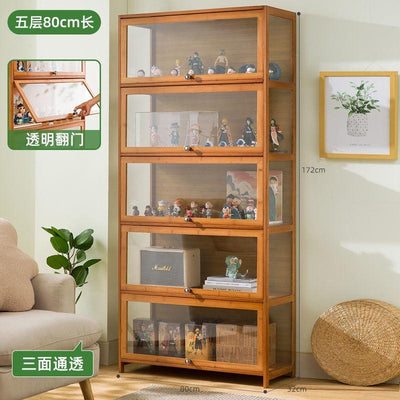 Cabinet Hand-made Display Stand Lego Acrylic Transparent Storage Cabinet Solid Wood Dust-proof