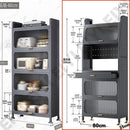 2022 NEW Metal Kitchen Cabinet Grey Floor Multi-layer Storage Cabinet Multifunctional Oven Shelf