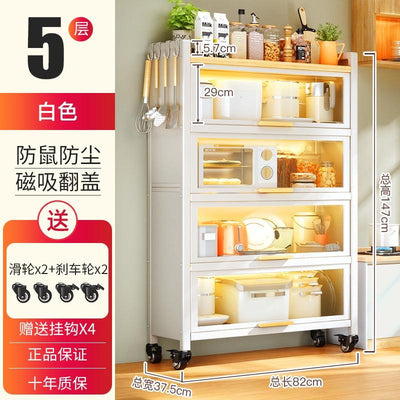 (EIYI) Metal Kitchen Cabinet With Wheels Multi-layer Storage Cabinet Multifunctional Kitchen Storage