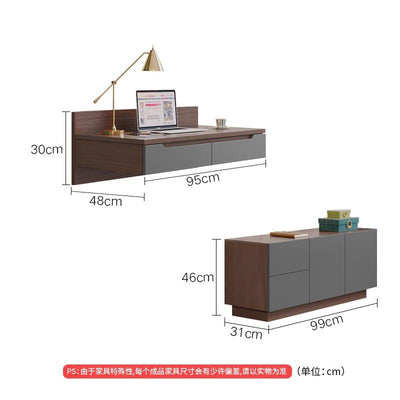 AUSITUR Desktop Computer Table Bookcase Bookshelf Integrated Wall-mounted Table Study Desk