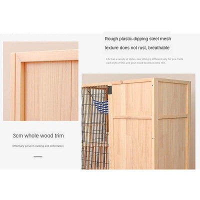 Cat Villa Qiyou Villa Solid Wood Oversized Three-layer Four-layer Cabinet House Wooden Pet Breeding