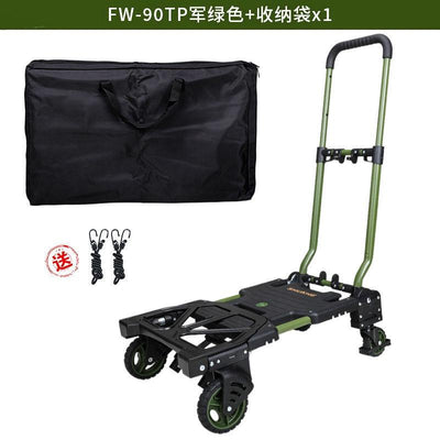 Household Foldable Trolley Big Capacity Multifunction Cart Loading 150kg Platform Trolley Can Adjust