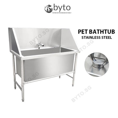 Byto Stainless Steel Pet Bathtub Large Dog Bath Thickened Pet Store Bath Basin