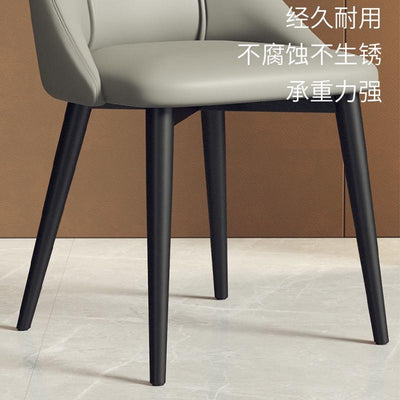 【Free Shipping】Dining Chair Waterproof Leather Nordic Chair Makeup Chair Home Back Stool