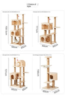 Large and Medium-sized Solid Wood Sisal Climbing Cat's Nest Wooden Four Seasons Universal Scratch