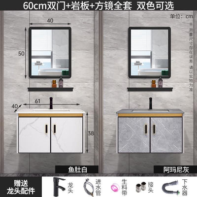 K.T Aluminum Alloy Mirror Cabinet Bathroom Cabinet Combination Small Cabinet Bathroom Integrated