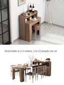 Folding Dining Household Small-sized Invisible Telescopic Solid Wood Space-saving Sideboard Table