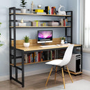 Multifunctional Study Table Laptop Table Home Office Desk with Bookshelf Storage Rack Display Shelf