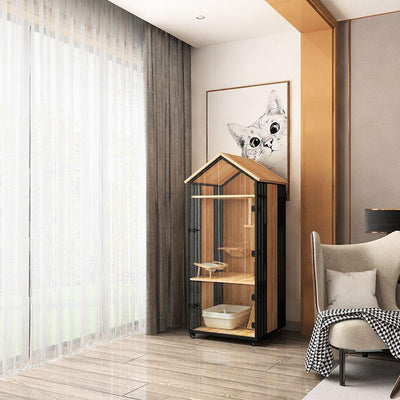 Cat Cage High-end Villa Solid Wood Luxury Three-storey