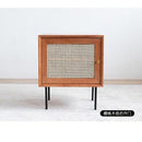 Solid Wood Side Table Japanese-style Bedside Table Rattan Side Cabinet Bedroom And Living Room Star