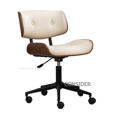 Light Luxury Computer Chair Comfortable Solid Wood Sitting Swivel Chair Office Chair