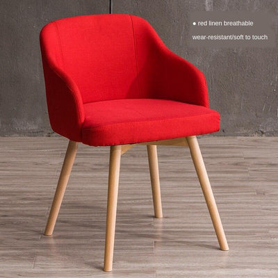 Nordic Fabric Negotiation Leisure Solid Wood Coffee Restaurant Computer Stool Home Modern Simple