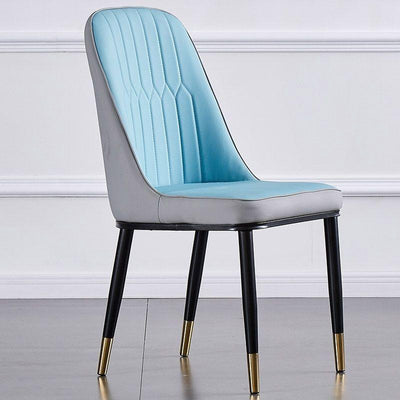 DF Nordic Dining Chair With Gold Foot Restaurant PU Leather Waterproof Leisure Chair,Modern Home