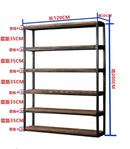 Excellent Elements American Solid Wood Industrial Style Floor Iron Partition Loft Display Cabinet