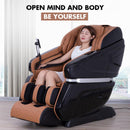 Mingrentang Massage Chair Thai Style Lacing With Sole Roller (Black Brown) MRT60 161X123x84CM