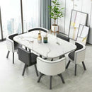 Nordic 1 Table And 6 Chairs Marble Dining Table Combination Home/ Small Apartment Office Conference