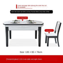 Marble and Chair Combination Modern Simple Telescopic Folding Variable Round Dining Table Solid Wood