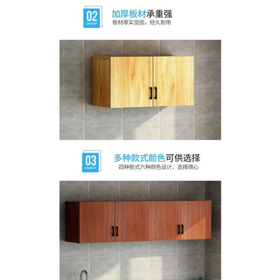 Kitchen Hanging Cabinet Wall Cabinet Top Cabinet Solid Wood Storage Cabinet Sliding Door Toilet