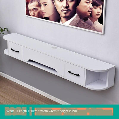 Cabinet Narrow Tv Solid Wall-mounted Wood Simple Modern Hanging Wall Bedroom Small Apartment Nordic