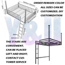 Loft Bed Frame Nordic Iron Bed Small Apartment Loft Bed Simple Apartment Duplex Storage Bed