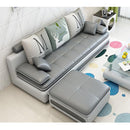 L-shaped 3-4 Seat Sofa With Footrest Living Room Economical Sofa Bed Combo Set Removable And