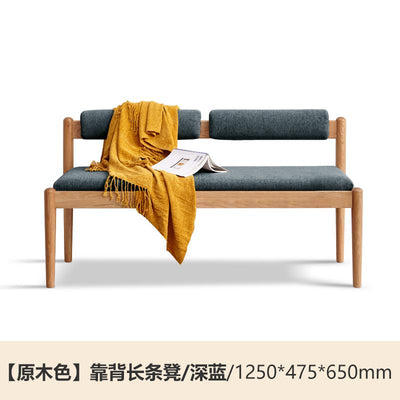 Genji Wood Language Wood Solid Bench Simple Oak Dining Stool Soft Bag Bench Northern European