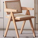 Nordic Rattan Chair Solid Wood Dining Chair Study Chairs Balcony Handmade Portable Chair Design