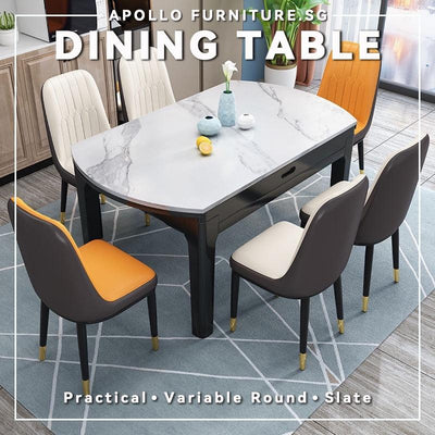 Retractable Dining Table Set 1.2m-1.5m