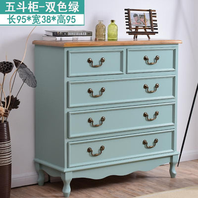 (MUWU) Solid Wood Simple Modern Storage Cabinet Drawer Living Room Locker Bedroom American Chest of